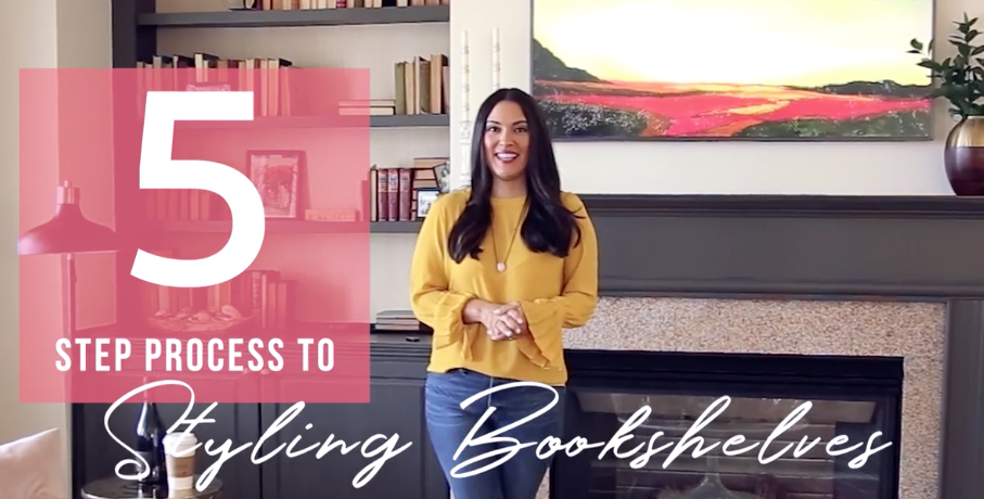 5 step process for styling bookshelves
